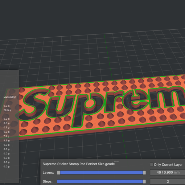 Supreme Sticker Stomp Pad STL File